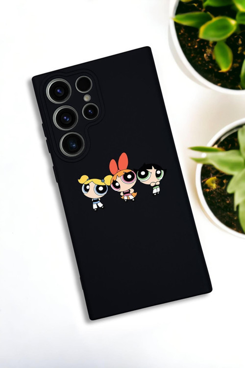 Samsung Galaxy S23 Ultra Uyumlu Powerpuff Girls Desenli Premium Silikonlu Lansman Telefon Kılıfı