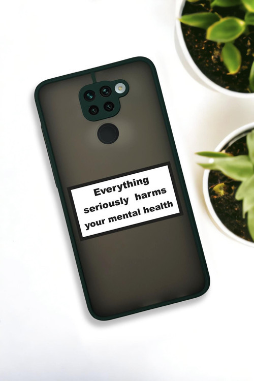 Xiaomi Redmi Note 9 Uyumlu Everything Desenli Buzlu Şeffaf Lüx Telefon Kılıfı