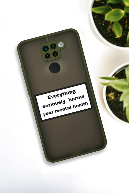 Xiaomi Redmi Note 9 Uyumlu Everything Desenli Buzlu Şeffaf Lüx Telefon Kılıfı