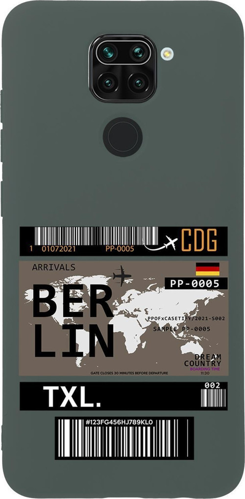 Xiaomi Redmi Note 9 Uyumlu Berlin Ticket Desenli Premium Silikonlu Lansman Telefon Kılıfı