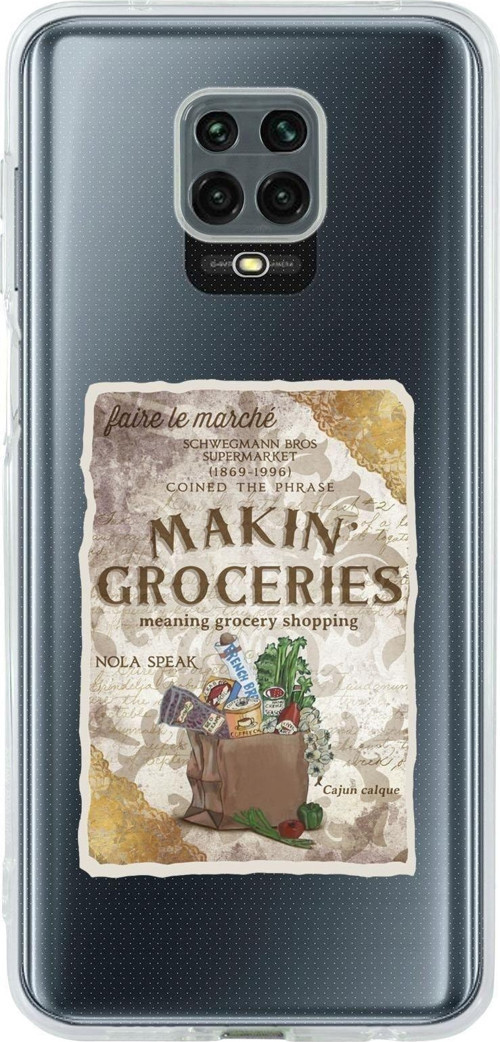 Xiaomi Redmi Note 9S Uyumlu Makin Groceries Premium Şeffaf Silikon Kılıf