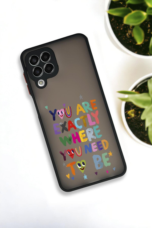 Samsung Galaxy M33 Uyumlu Need To Be Desenli Buzlu Şeffaf Lüx Telefon Kılıfı