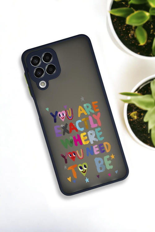 Samsung Galaxy M33 Uyumlu Need To Be Desenli Buzlu Şeffaf Lüx Telefon Kılıfı