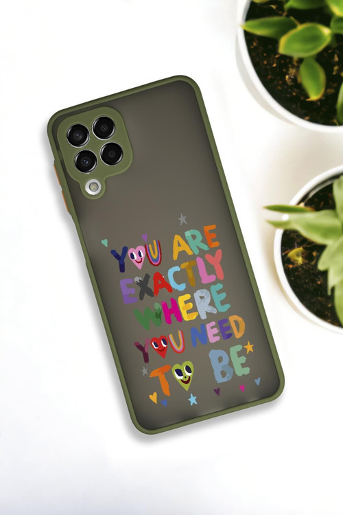 Samsung Galaxy M33 Uyumlu Need To Be Desenli Buzlu Şeffaf Lüx Telefon Kılıfı