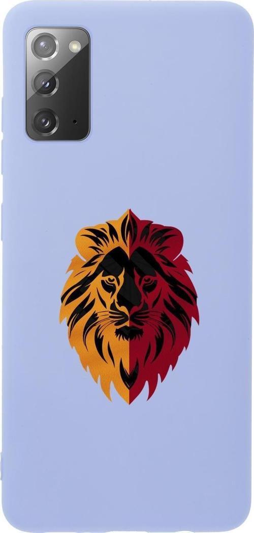 Samsung Note 20 Uyumlu Sarı Kırmızı Aslan Desenli Premium Silikonlu Telefon Kılıfı