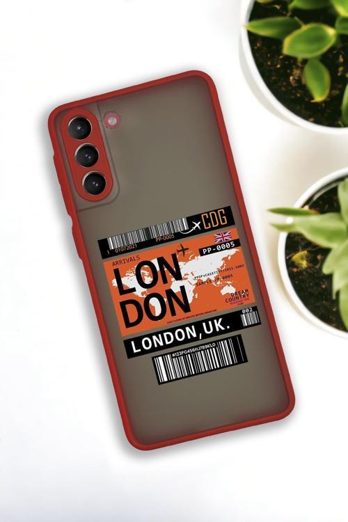 Samsung S21 Plus Uyumlu London Yaprak Desenli Buzlu Şeffaf Lüx Telefon Kılıfı