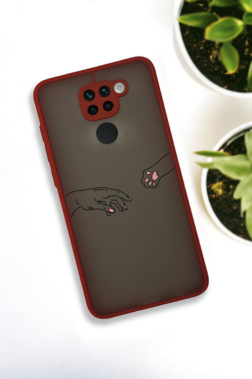 Xiaomi Redmi Note 9 Uyumlu Hand And Paw Desenli Buzlu Şeffaf Lüx Telefon Kılıfı