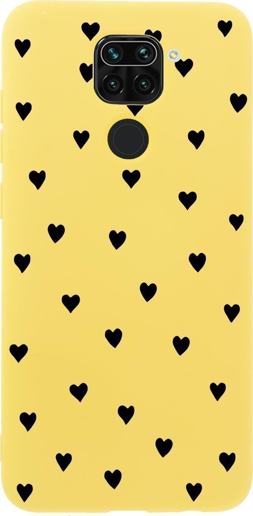 Xiaomi Redmi Note 9 Uyumlu Siyah Kalpler Desenli Premium Silikonlu Telefon Kılıfı