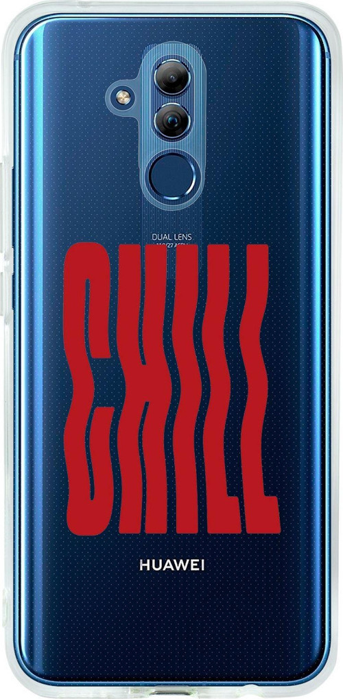 Huawei Mate 20 Lite Uyumlu Chill Desenli Şeffaf Silikonlu Telefon Kılıfı