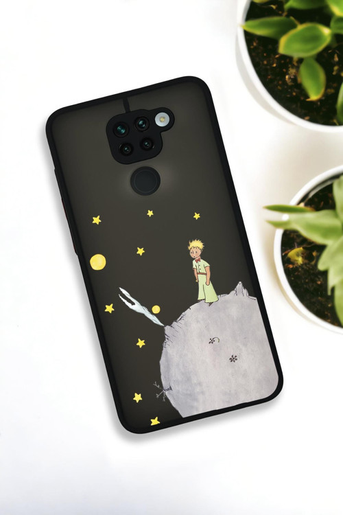 Xiaomi Redmi Note 9 Uyumlu Küçük Prens Desenli Buzlu Şeffaf Lüx Telefon Kılıfı