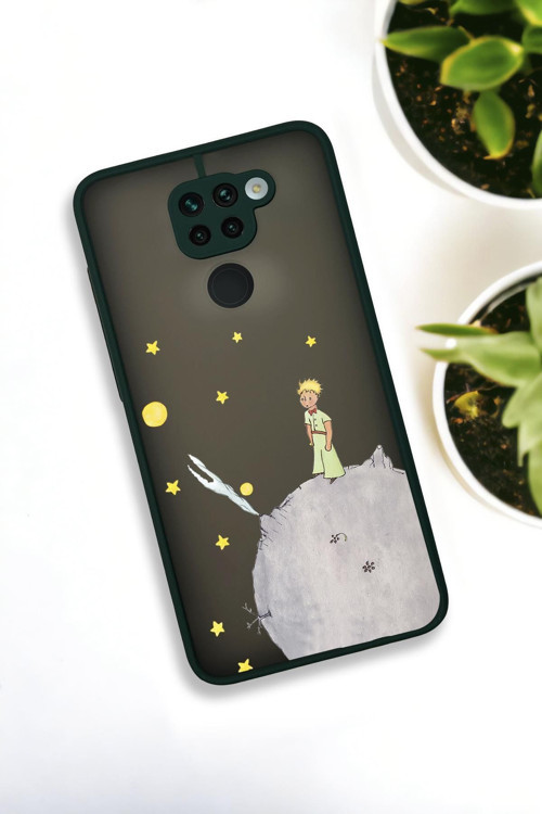 Xiaomi Redmi Note 9 Uyumlu Küçük Prens Desenli Buzlu Şeffaf Lüx Telefon Kılıfı
