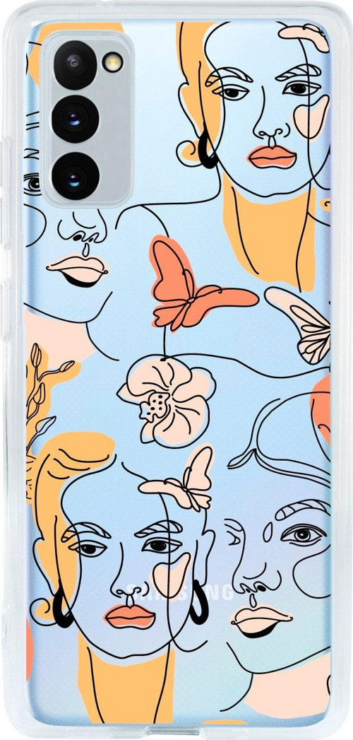 Samsung S20 Fe Uyumlu Line Style Desenli Premium Şeffaf Silikon Kılıf