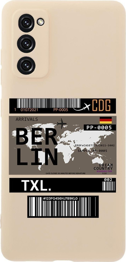 Samsung S20 Fe Uyumlu Berlin Ticket Desenli Premium Silikonlu Lansman Telefon Kılıfı