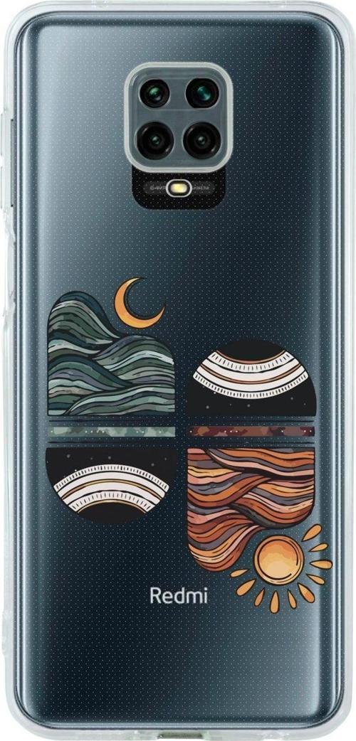 Xiaomi Redmi Note 9S Uyumlu Sunset Wave Şeffaf Telefon Kılıfı