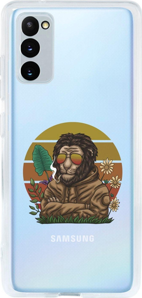 Samsung S20 Fe Uyumlu Cool Lion Desenli Premium Şeffaf Silikon Kılıf