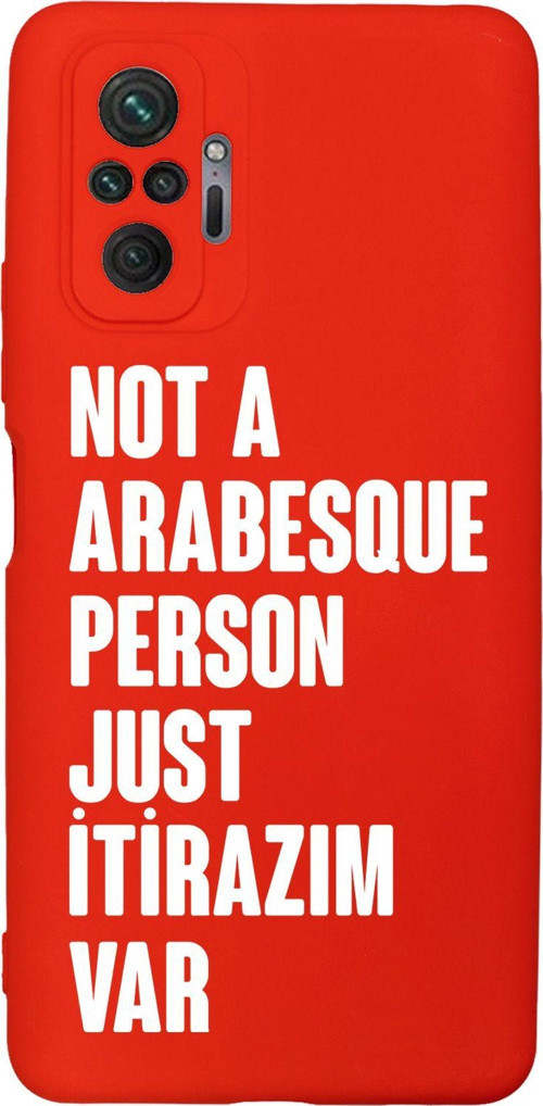 Redmi Note 10 Pro Max Uyumlu Not Arabesque Person Just İtirazım Var Desenli Telefon Kılıfı
