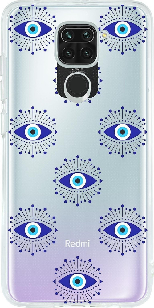 Xiaomi Redmi Note 9 Uyumlu Mystic Aura Desenli Premium Şeffaf Silikon Kılıf