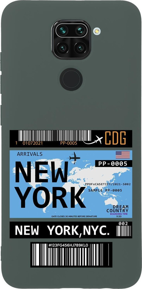 Xiaomi Redmi Note 9 Uyumlu New York Ticket Desenli Premium Silikonlu Lansman Telefon Kılıfı