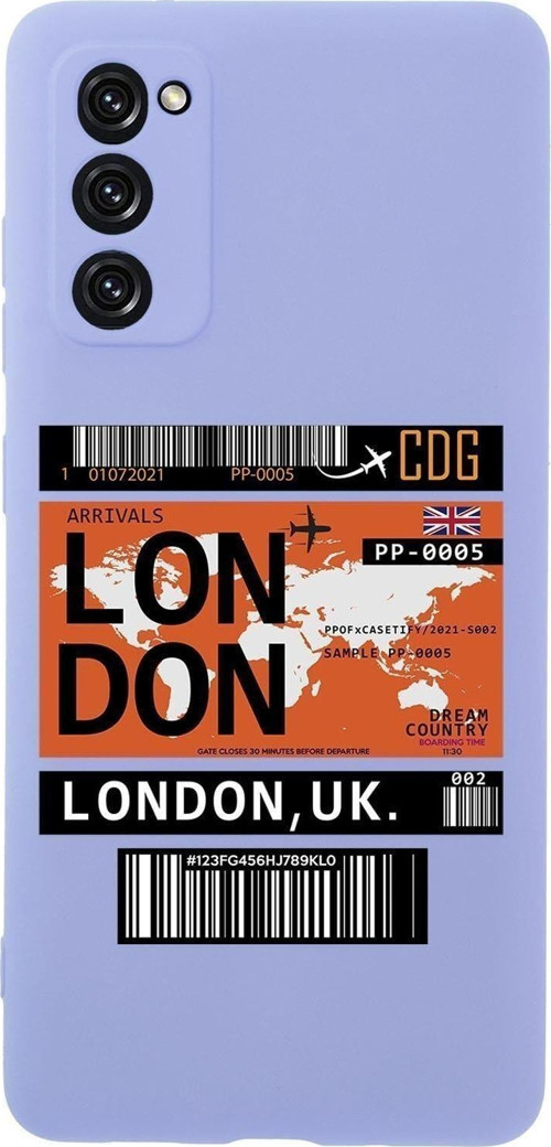 Samsung S20 Fe Uyumlu London Ticet Desenli Premium Silikonlu Lansman Telefon Kılıfı
