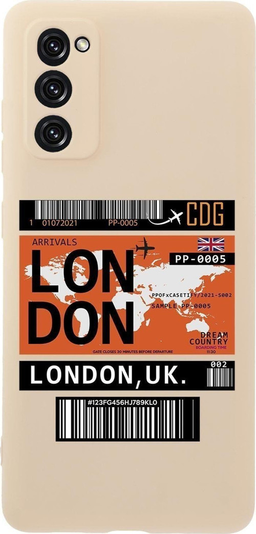 Samsung S20 Fe Uyumlu London Ticet Desenli Premium Silikonlu Lansman Telefon Kılıfı