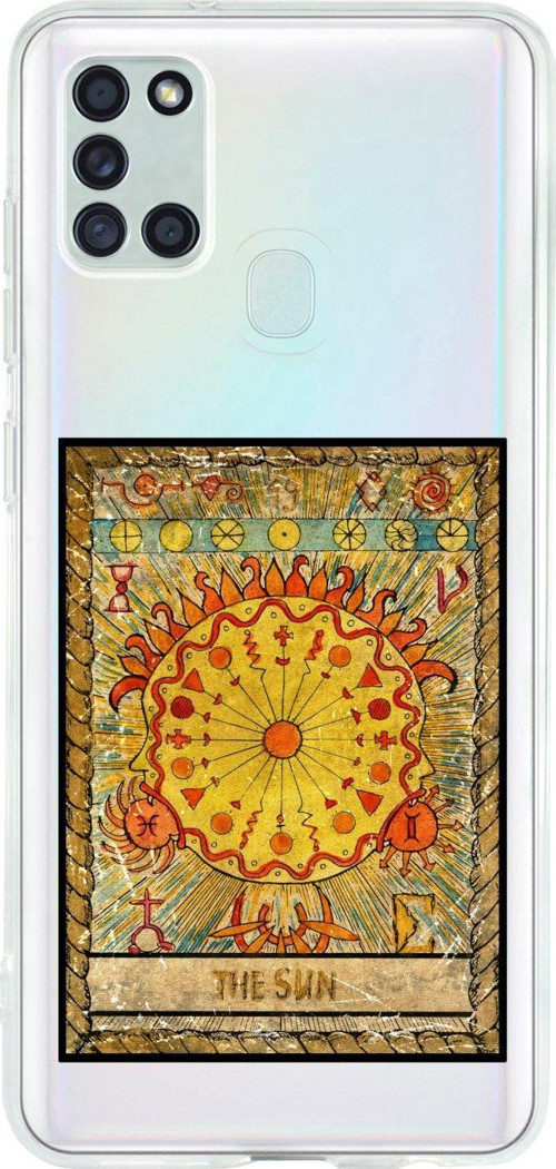 Uyumlu Samsung A21S The Sun Desenli Premium Şeffaf Silikon Kılıf