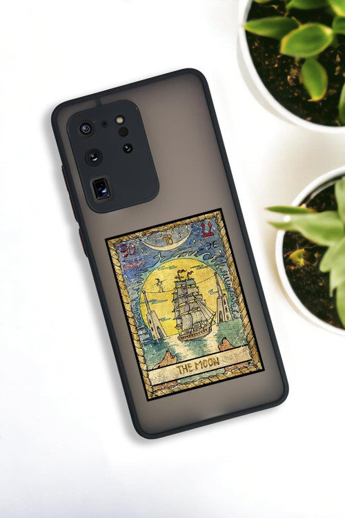 Samsung S20 Ultra Uyumlu The Moon Desenli Buzlu Şeffaf Lüx Telefon Kılıfı