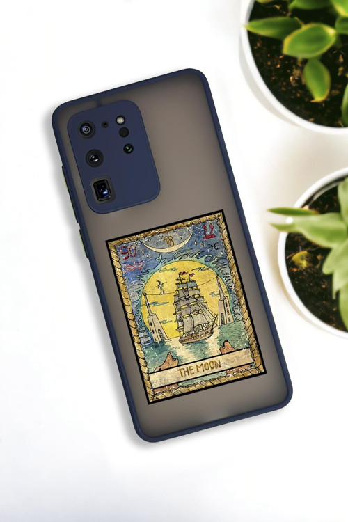 Samsung S20 Ultra Uyumlu The Moon Desenli Buzlu Şeffaf Lüx Telefon Kılıfı