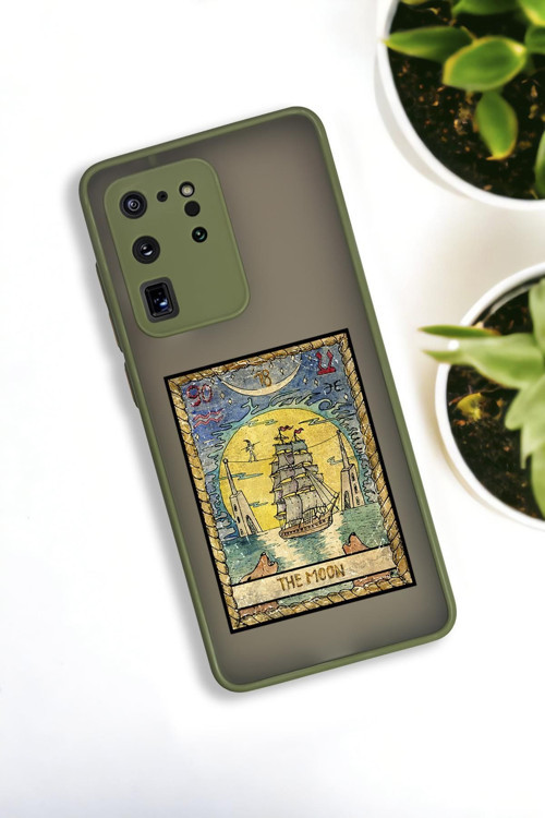Samsung S20 Ultra Uyumlu The Moon Desenli Buzlu Şeffaf Lüx Telefon Kılıfı