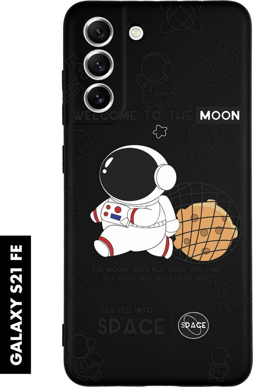 Samsung S21 Fe Uyumlu Sevimli Astronot Desenli Premium Silikonlu Lansman Telefon Kılıfı