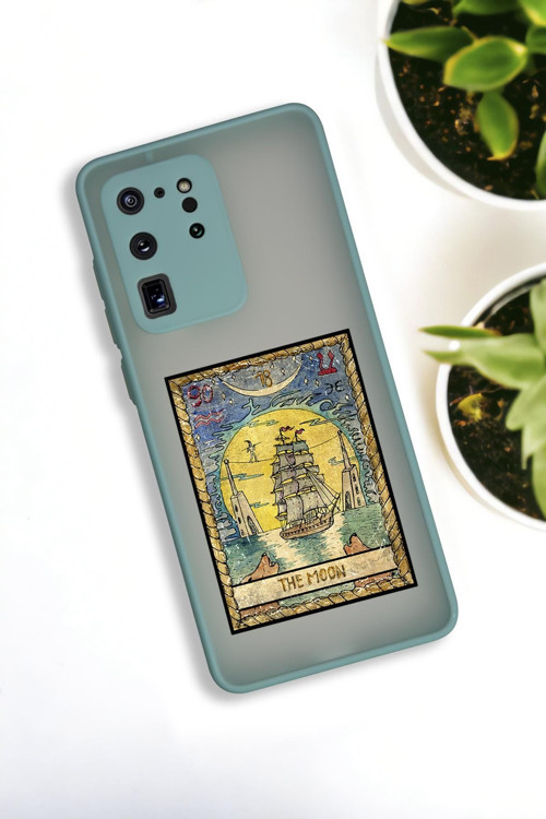 Samsung S20 Ultra Uyumlu The Moon Desenli Buzlu Şeffaf Lüx Telefon Kılıfı