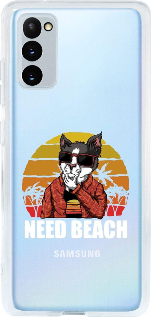 Samsung S20 Fe Uyumlu Need Beach Desenli Premium Şeffaf Silikon Kılıf
