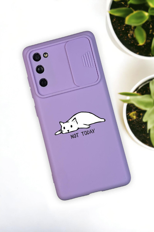Samsung S20 Fe Uyumlu Not Today Desenli Kamera Koruma Slider Kapaklı Silikonlu Telefon Kılıfı