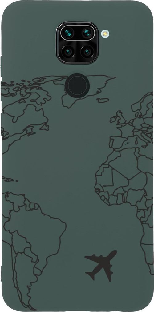 Xiaomi Redmi Note 9 Uyumlu World Map Lines Desenli Premium Silikonlu Lansman Telefon Kılıfı