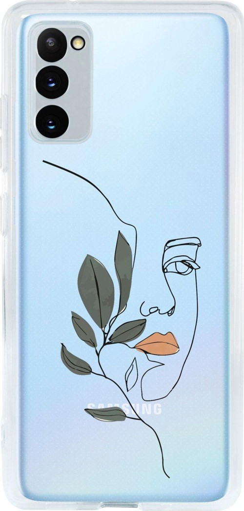 Samsung S20 Fe Line Art Women Desenli Premium Şeffaf Silikon Kılıf