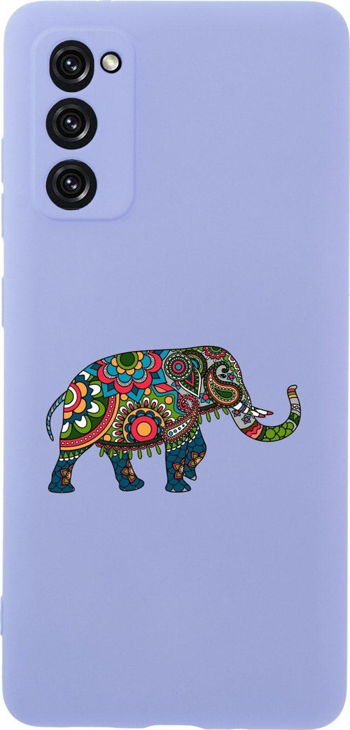 Samsung S20 Fe Mandala Fil Desenli Premium Silikonlu Lila Telefon Kılıfı