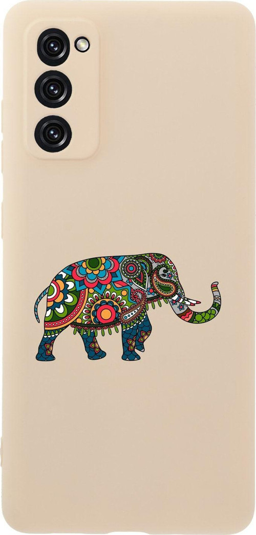 Samsung S20 Fe Mandala Fil Desenli Premium Silikonlu Pembe Telefon Kılıfı