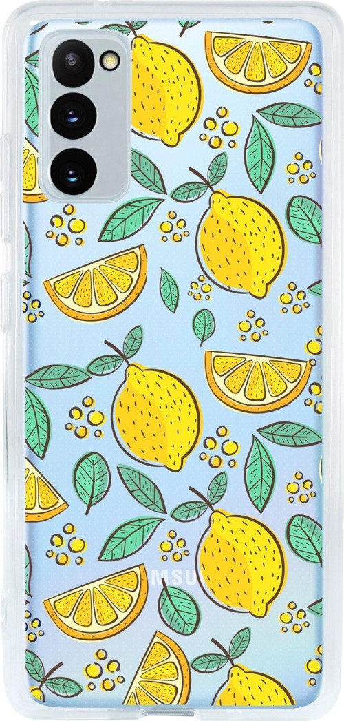 Uyumlu Samsung S20 Fe Limonlar Desenli Premium Şeffaf Silikon Kılıf