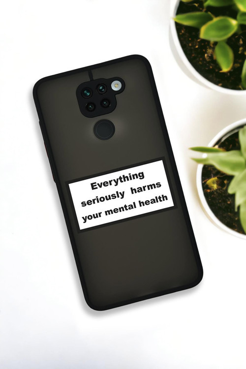 Xiaomi Redmi Note 9 Uyumlu Everything Desenli Buzlu Şeffaf Lüx Telefon Kılıfı