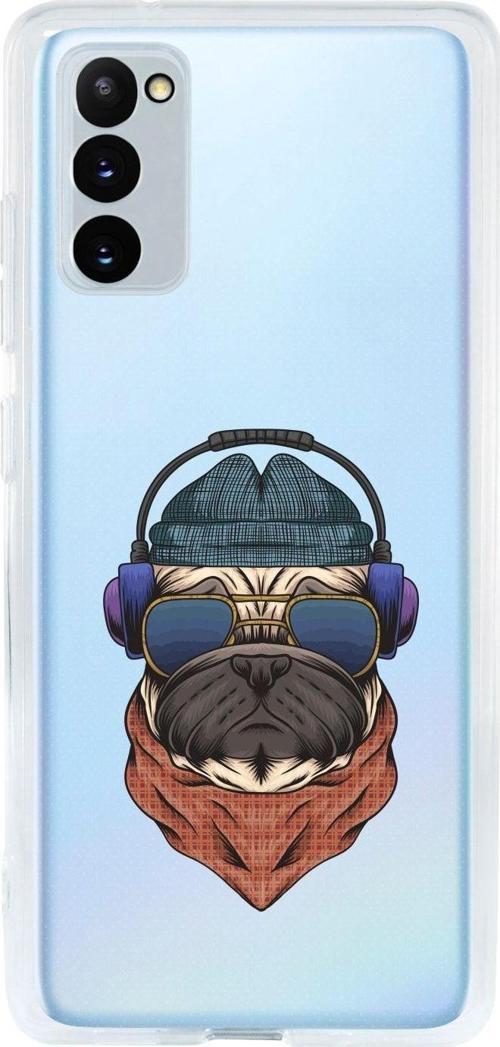 Uyumlu Samsung S20 Fe Pug Desenli Premium Şeffaf Silikon Kılıf
