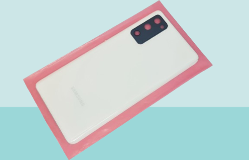 - Samsung Galaxy S20 FE Arka Kapak Batarya Kapağı (Cam Full Lensli) - BEYAZ