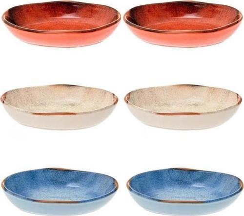 6lı 3 Renk Seramik 14cm Lokumluk Çerezlik Takımı