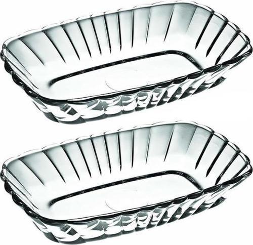 53702 Mezze Cam 2li Çerezlik Meze Tabağı Kahvaltılık 16cm