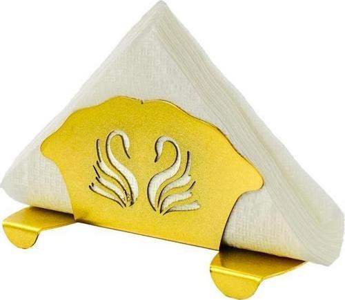 Metal Mat Gold Kaplama Kuğu Motifli Sofra Peçetelik