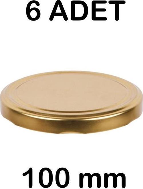 6 Adet 10cm Metal Kavanoz Kapağı Gold