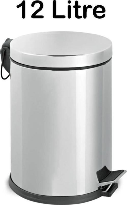 Paslanmaz Çelik 12 Litre Pedallı İç Kovalı Çöp Kovası