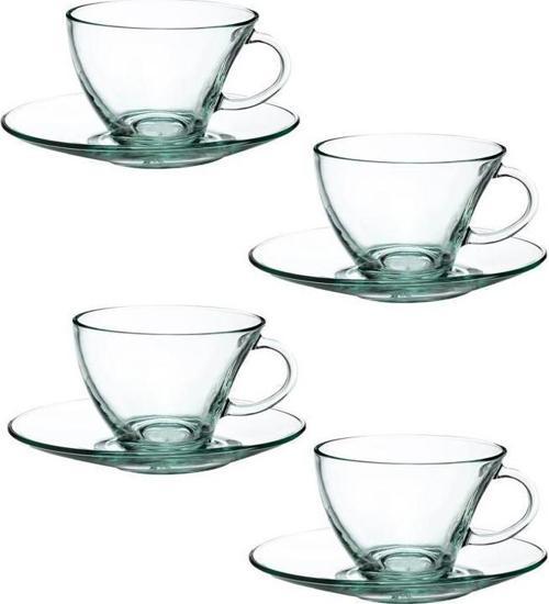 98396 Cam 4lü Aware 230cc Asimetrik Penguen Çay Nescafe Fincan Takımı