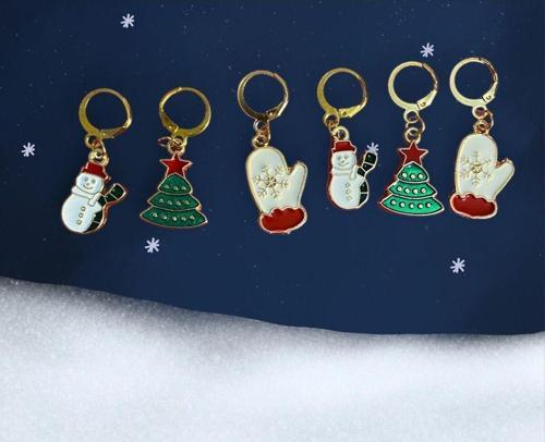 6 Lı Yılbaşı Noel Temalı Küpe Set