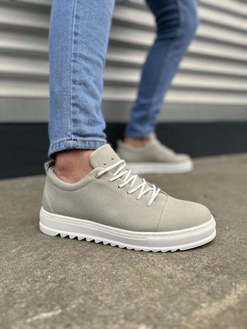 JY152 Cool Bağcıklı Süet Erkek Günlük Spor Klasik Ayakkabı SBT - Gri