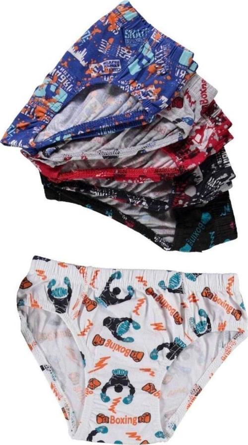 6 adet Desenli Erkek Çocuk Slip 504