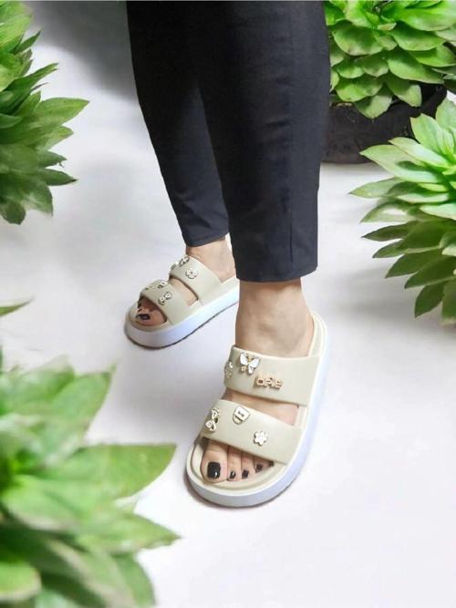 Eva Çift Bant Sticker Detaylı Havuz,Deniz,Plaj Terliği